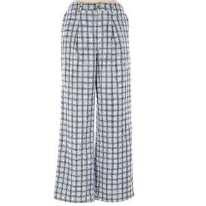 Hollister Ultra High Rise Plaid Pants XS Wide Leg Light Blue Flannel Cabincore